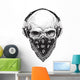 Skull with Headphones Wall Decal
