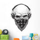 Skull with Headphones Wall Decal