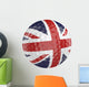 Golf ball 3D render with flag of Britain, isolated on white Wall Decal