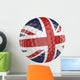 Golf ball 3D render with flag of Britain, isolated on white Wall Decal