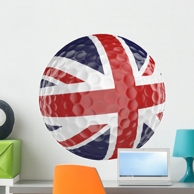 Golf Ball 3D Render Wall Decal shown on a wall