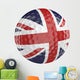 Golf ball 3D render with flag of Britain, isolated on white Wall Decal