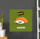 Vector Sushi Cartoon Character Wall Decal