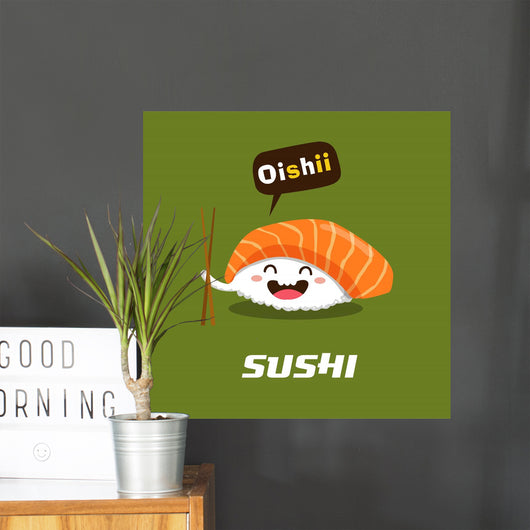 Vector Sushi Cartoon Character Wall Decal