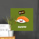 Vector Sushi Cartoon Character Wall Decal