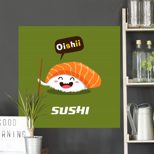 Vector Sushi Cartoon Character Wall Decal