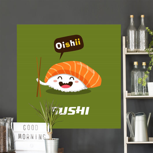 Vector Sushi Cartoon Character Wall Decal