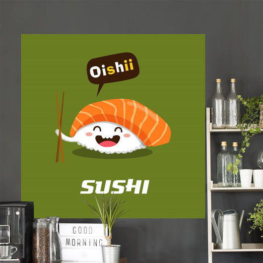 Vector Sushi Cartoon Character Wall Decal