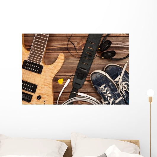 Modern Electric Guitar Wall Decal