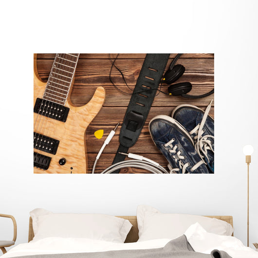 Modern Electric Guitar Wall Decal