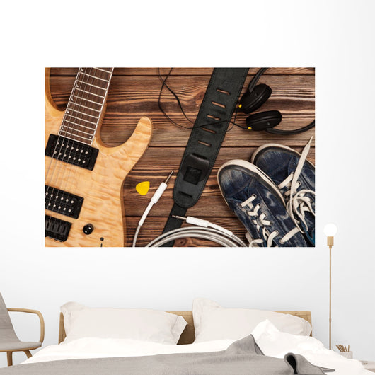 Modern Electric Guitar Wall Decal