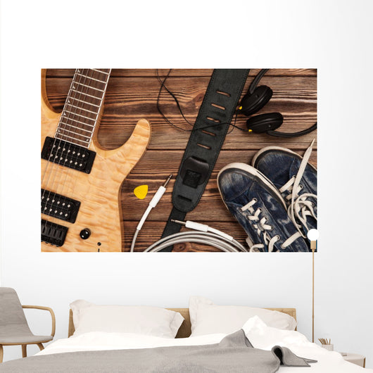 Modern Electric Guitar Wall Decal