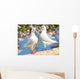 Two White Pigeon Flowering Wall Decal