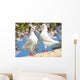 Two White Pigeon Flowering Wall Decal