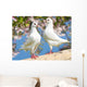 Two White Pigeon Flowering Wall Decal