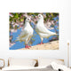 Two White Pigeon Flowering Wall Decal