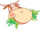 Head Chewing Cow Wall Decal