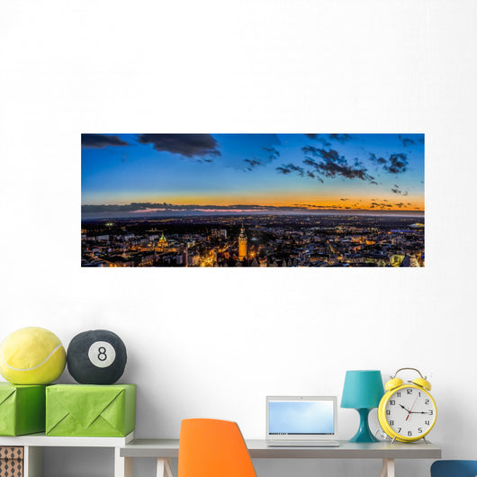 Leipzig Am Abend Panorama Wall Decal