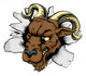 Ram Sports Mascot Breakthrough Wall Decal