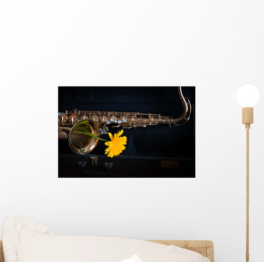 Saxophone with Flower Wall Decal