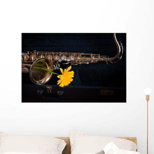 Saxophone with Flower Wall Decal