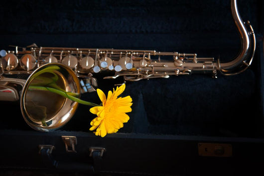 Saxophone with Flower Wall Decal