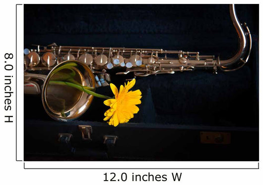 Saxophone with Flower Wall Decal