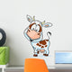 Funny Cow Cartoon White Wall Decal