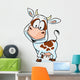 Funny Cow Cartoon White Wall Decal
