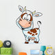 Funny Cow Cartoon White Wall Decal