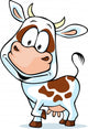 Funny Cow Cartoon White Wall Decal