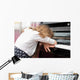 Child Tired Learning Piano Wall Decal