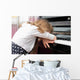 Child Tired Learning Piano Wall Decal