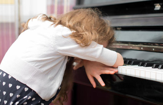 Child Tired Learning Piano Wall Decal