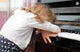 Child Tired Learning Piano Wall Decal