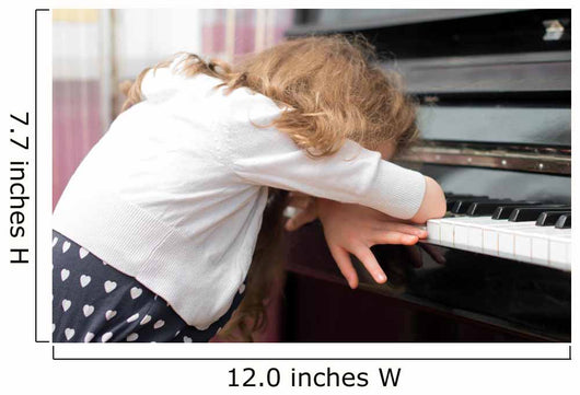 Child Tired Learning Piano Wall Decal