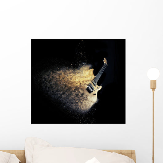 Electric Guitar Natural Wood Wall Decal