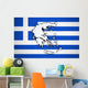 Greece Map Greek Flag Wall Decal