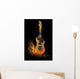 Electric Guitar Fire Black Wall Decal