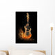 Electric Guitar Fire Black Wall Decal