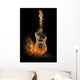 Electric Guitar Fire Black Wall Decal