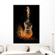 Electric Guitar Fire Black Wall Decal
