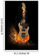 Electric Guitar Fire Black Wall Decal