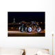 Black trike standing on the night street Wall Mural