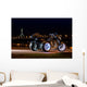 Black trike standing on the night street Wall Mural