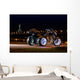 Black trike standing on the night street Wall Mural