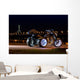 Black trike standing on the night street Wall Mural
