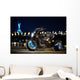 Black trike standing on the night street Wall Mural