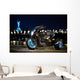 Black trike standing on the night street Wall Mural