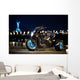 Black trike standing on the night street Wall Mural